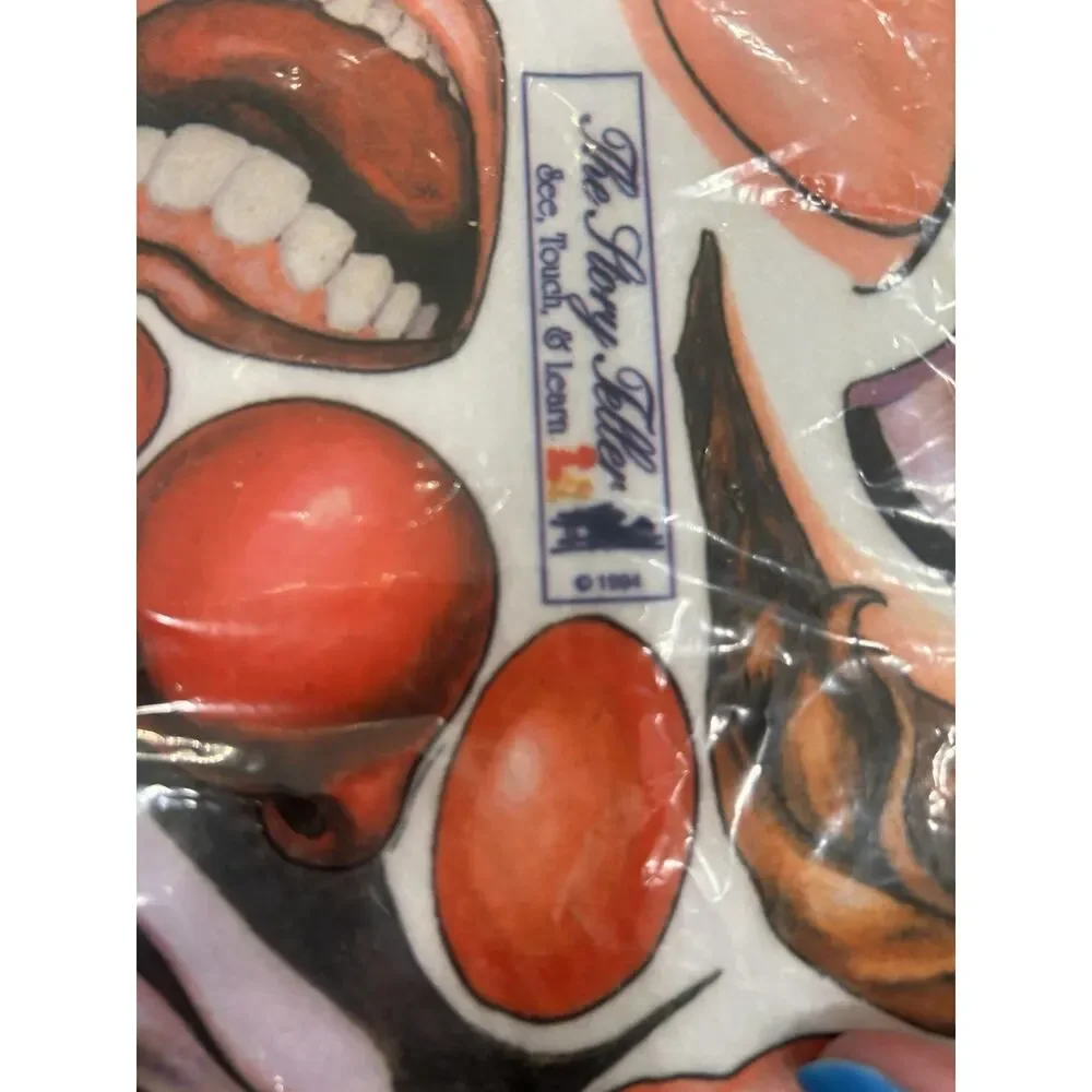 1994 Story Teller‎ Felt Funny Faces Clowns See Touch & Learn Kids Artwork Crafts